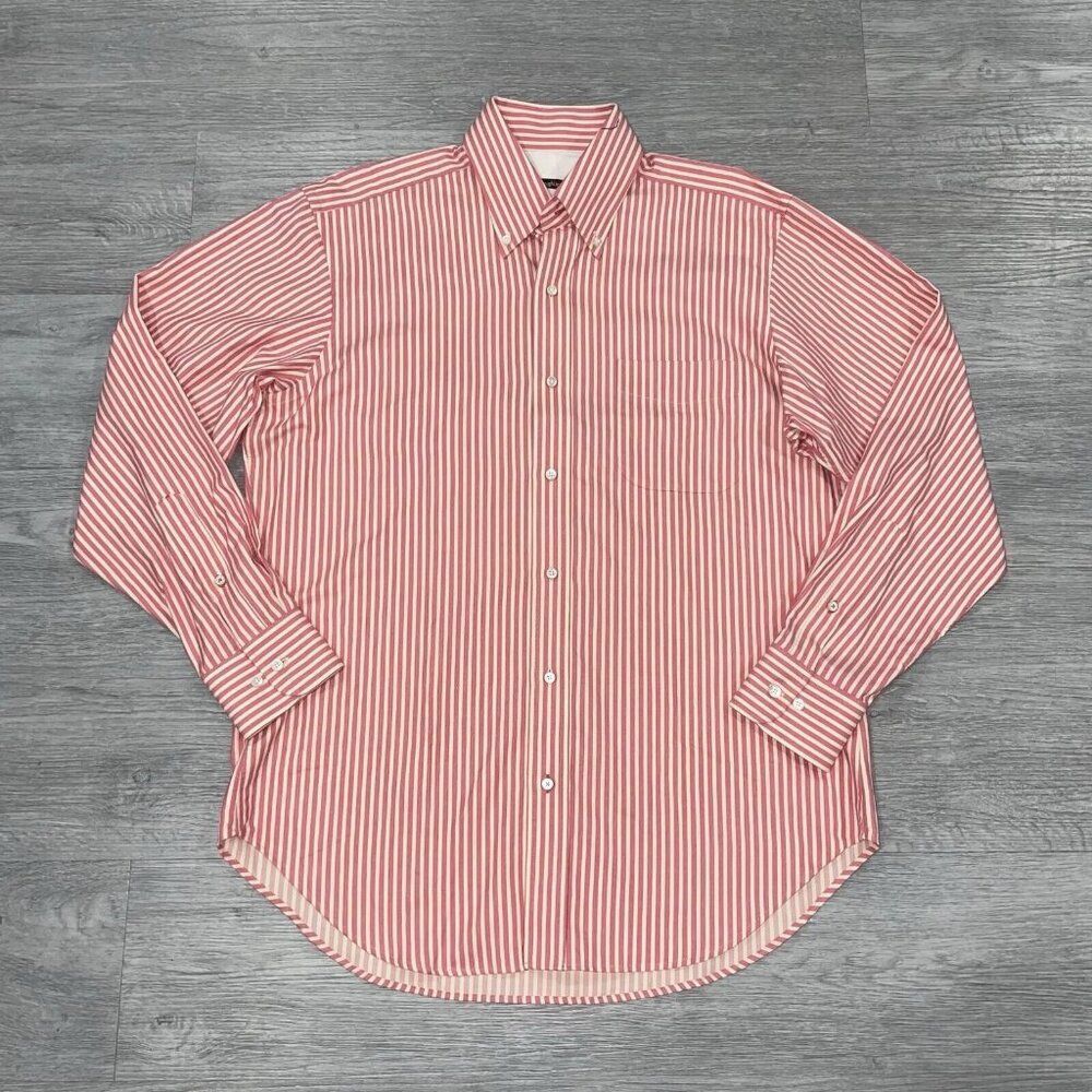 J. McLaughlin Button Down Shirt Men Medium Classic Blazer Stripe Long Sleeve NWT